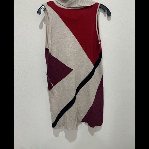 INC International Concepts Neo Boho Color block M Turtleneck Sleeveless Sweater - Picture 2 of 4